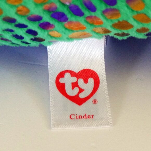 TY Cinder Green Dragon Large Plush Stuffed Animal Beanie Boo 16" - Picture 8 of 9